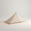 CAMPY ultralight single person pyramid tent in beige, made of waterproof 210T fabric, ideal for backpacking and camping.
