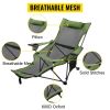 Oversized Camp Chair with Footrest & Storage Bag, Adult Chair, Gray