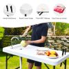 Folding Cleaning Sink Faucet Cutting Camping Table with Sprayer