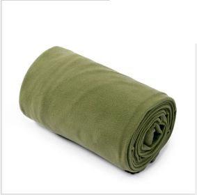 Portable Ultra-light Polar Fleece Sleeping Bag Outdoor Campi (Color: Green)