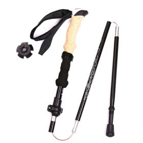 Camping & Hiking Adjustable Anti-Shock Hiking Walking Climbing Sticks (Color: Black A)