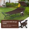 Patio Hanging Chaise Lounge Chair with Canopy Cushion Pillow and Storage Bag