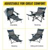 Folding Camp Chair 330 lbs Capacity w/ Footrest Mesh Lounge Chair, Cup Holder and Storage Bag