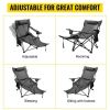 Folding Camp Chair 330 lbs Capacity w/ Footrest Mesh Lounge Chair, Cup Holder and Storage Bag